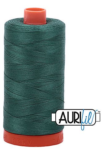 Aurifil Mako 50wt Cotton 1300 m 1422 yd. spool - 4129 Turf Green