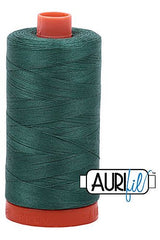 Aurifil Mako 50wt Cotton 1300 m 1422 yd. spool - 4129 Turf Green