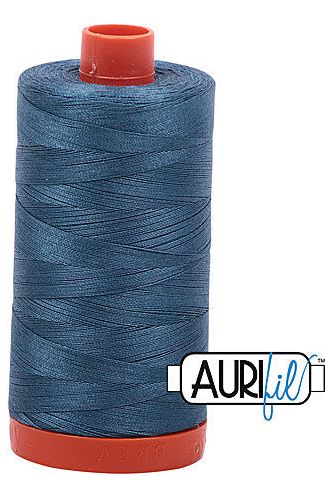 Aurifil Mako 50wt Cotton 1300 m 1422 yd. spool - 4644 Smoke Blue