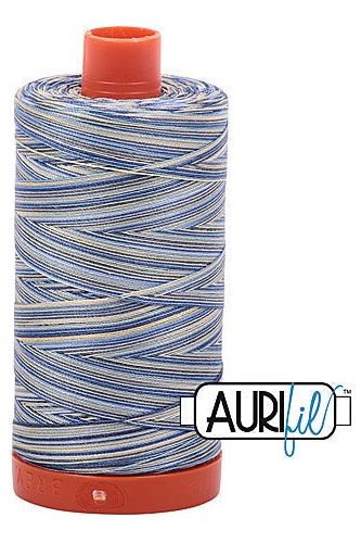 Aurifil Mako 50wt Cotton 1300 m 1422 yd. spool - 4649 Lemon Blueberry