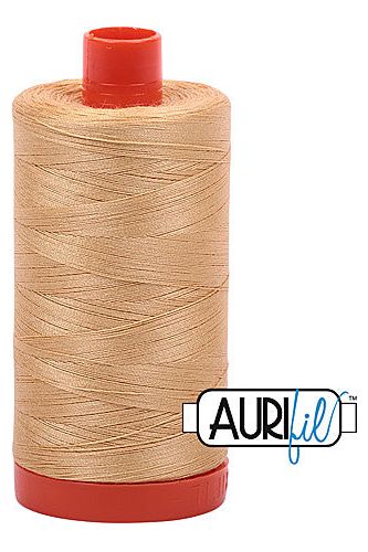 Aurifil Mako 50wt Cotton 1300 m 1422 yd. spool - 5001 Ocher Yellow