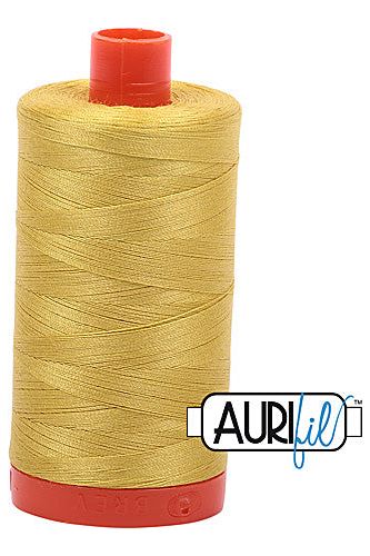 Aurifil Mako 50wt Cotton 1300 m 1422 yd. spool - 5015 Gold Yellow