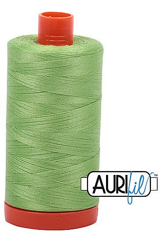 Aurifil Mako 50wt Cotton 1300 m 1422 yd. spool - 5017 Shining Green
