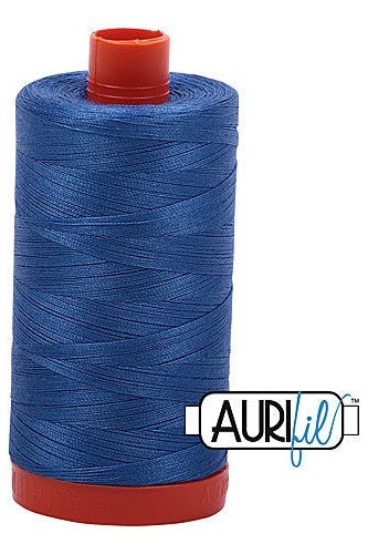 Aurifil Mako 50wt Cotton 1300 m 1422 yd. spool - 6738 Peacock Blue