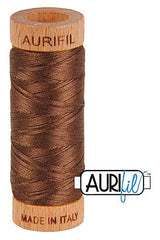 Aurifil Mako 80wt Cotton 274 m 300 yd. spool - 1285 Medium Bark