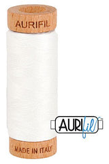 Aurifil Mako 80wt Cotton 274 m 300 yd. spool - 2021 Natural White