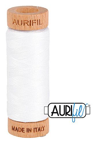 Aurifil Mako 80wt Cotton 274 m 300 yd. spool - 2024 White