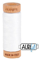Aurifil Mako 80wt Cotton 274 m 300 yd. spool - 2024 White