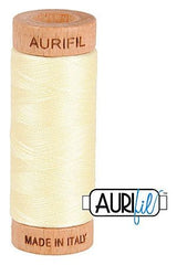 Aurifil Mako 80wt Cotton 274 m 300 yd. spool - 2110 Light Lemon