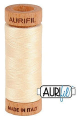 Aurifil Mako 80wt Cotton 274 m 300 yd. spool - 2123 Butter