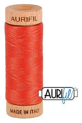 Aurifil Mako 80wt Cotton 274 m 300 yd. spool - 2255 Dark Red Orange