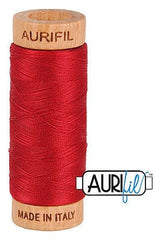 Aurifil Mako 80wt Cotton 274 m 300 yd. spool - 2260 Red Wine
