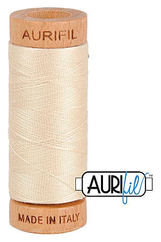 Aurifil Mako 80wt Cotton 274 m 300 yd. spool - 2310 Light Beige