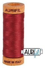 Aurifil Mako 80wt Cotton 274 m 300 yd. spool - 2460 Dark Carmine Red