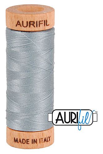 Aurifil Mako 80wt Cotton 274 m 300 yd. spool - 2610 Light Blue Grey