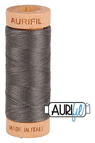 Aurifil Mako 80wt Cotton 274 m 300 yd. spool - 2630 Dark Pewter