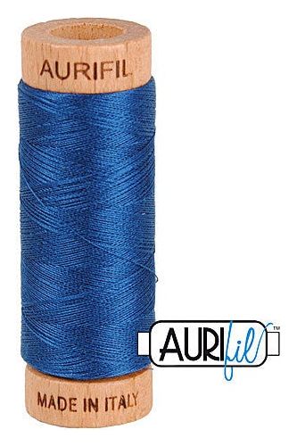 Aurifil Mako 80wt Cotton 274 m 300 yd. spool - 2783 Medium Delft Blue