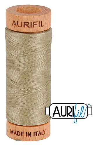 Aurifil Mako 80wt Cotton 274 m 300 yd. spool - 2900 Light Kakhy Green