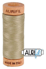 Aurifil Mako 80wt Cotton 274 m 300 yd. spool - 2900 Light Kakhy Green