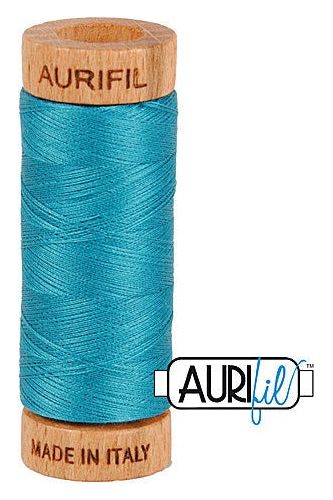 Aurifil Mako 80wt Cotton 274 m 300 yd. spool - 4182 Dark Turquoise