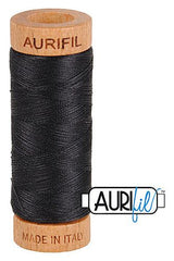 Aurifil Mako 80wt Cotton 274 m 300 yd. spool - 4241 Very Dark Grey