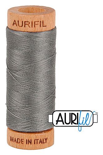 Aurifil Mako 80wt Cotton 274 m 300 yd. spool - 5004 Grey Smoke