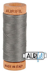 Aurifil Mako 80wt Cotton 274 m 300 yd. spool - 5004 Grey Smoke
