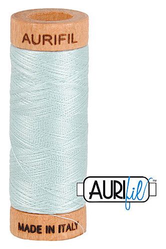 Aurifil Mako 80wt Cotton 274 m 300 yd. spool - 5007 Light Grey Blue
