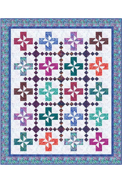 Fresh Flowers Collection - Fenced Windmills Pattern