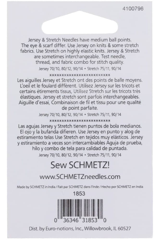 Schmetz Knit & Stretch Needles 5pk - Assorted