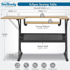 Eclipse Sewing Craft Table Black/Maple