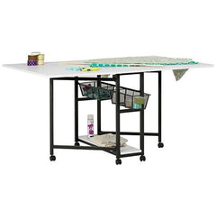 Mobile Folding Craft Cutting Table Charcoal/White