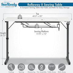 Rollaway ll Portable Folding Sewing Table
