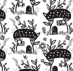 Dear Stella Fabrics, Autumn Journal Collection - Mushrooms* (Sold By 1/2 Meter)