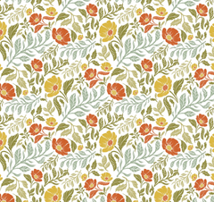Quiltex Collection - Phoebe Fabrics - Cherries and Blossoms (Sold By 1/2 Meter)