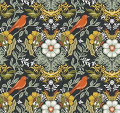 Quiltex Collection - Phoebe Fabrics - Cherries and Blossoms (Sold By 1/2 Meter)