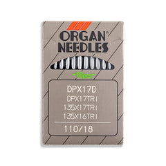 Organ Leather Point Straight Stitch Industrial Machine Needles - 135x16 TRI, DPx16D - 10/Pack