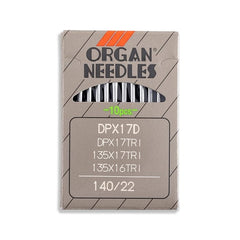 Organ Leather Point Straight Stitch Industrial Machine Needles - 135x16 TRI, DPx16D - 10/Pack