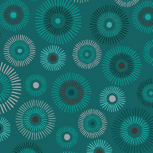 Find your Way Cairns Teal (Sold By 1/2 Meter)