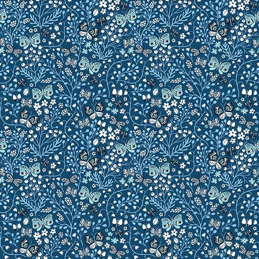 Whimsy - Butterflies Blue Yardage* (Sold By 1/2 Meter)