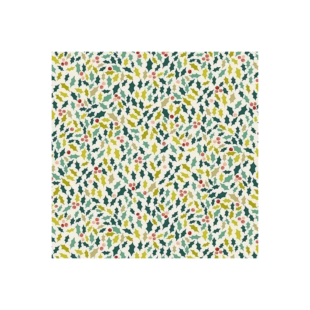 Merry Holly Eggshell 100% Cotton