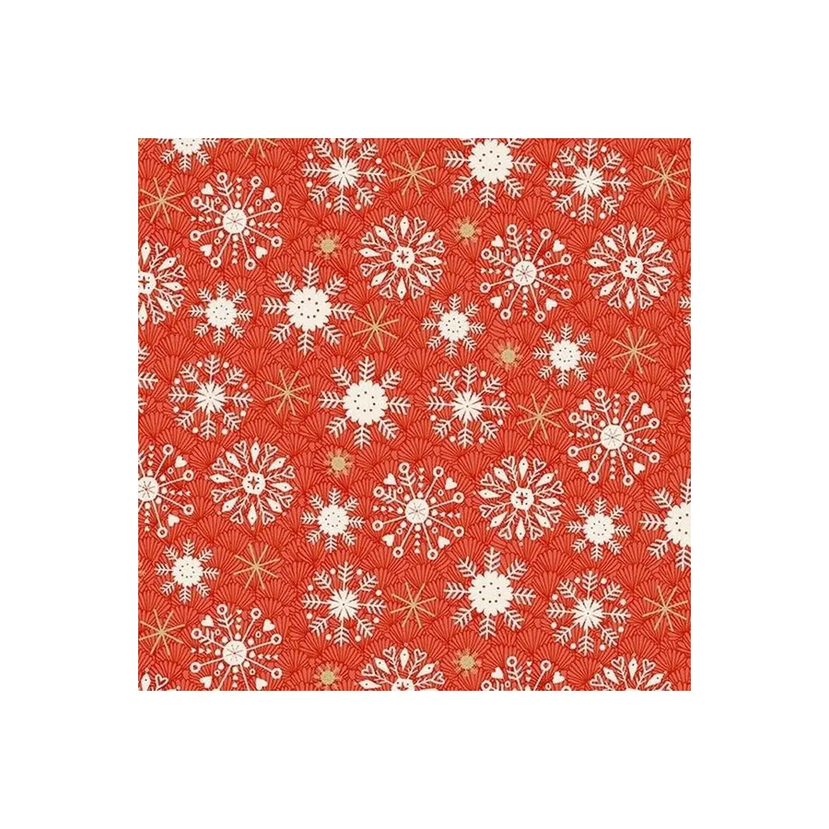 Merry Snowflake Red 100% Cotton