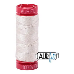 Aurifil Mako 12wt Cotton 50 m 54 yd. spool - 2309 Silver White