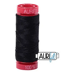 Aurifil Mako 12wt Cotton 50 m 54 yd. spool - 2692 Black
