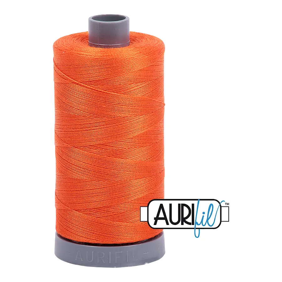 Aurifil Mako 28wt Cotton 750 m 820 yd. spool - 1104 Neon Orange