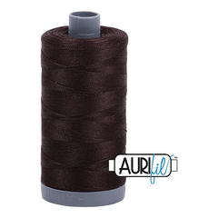 Aurifil Mako 28wt Cotton 750 m 820 yd. spool - 1130 Very Dark Bark
