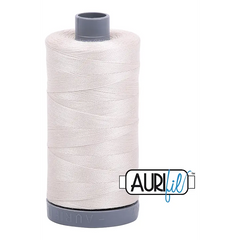 Aurifil Mako 28wt Cotton 750 m 820 yd. spool - 2309 Silver White