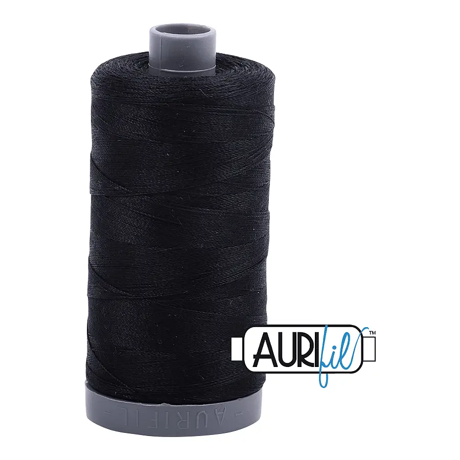 Aurifil Mako 28wt Cotton 750 m 820 yd. spool - 2692 Black