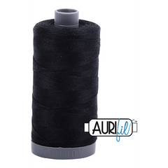 Aurifil Mako 28wt Cotton 750 m 820 yd. spool - 2692 Black