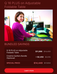 BERNINA Q 16 PLUS on Adjustable Foldable Table — Wish Book 2026 bundled savings